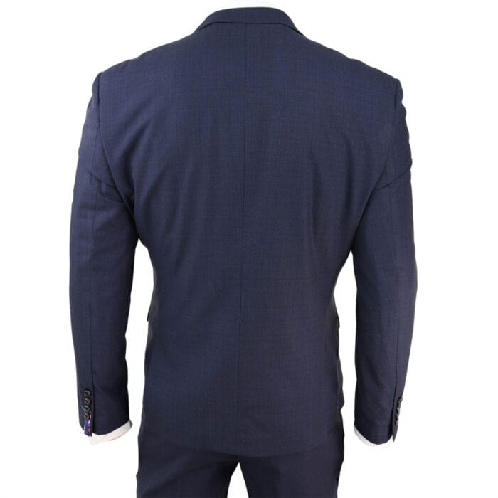 Abito da uomo 3 pezzi blu navy su misura, classico, retrò, vintage, per matrimonio, ballo di fine anno, ufficio - Knighthood Store