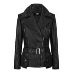 Trench mi-long en cuir véritable pour femme, couleur beige, noir, bleu sarcelle, vert - Knighthood Store