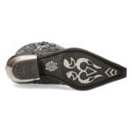 NEW ROCK M-7921-S1 BLACK FLAME BOOTS Black Leather Heavy Biker Western Cowboy - Knighthood Store