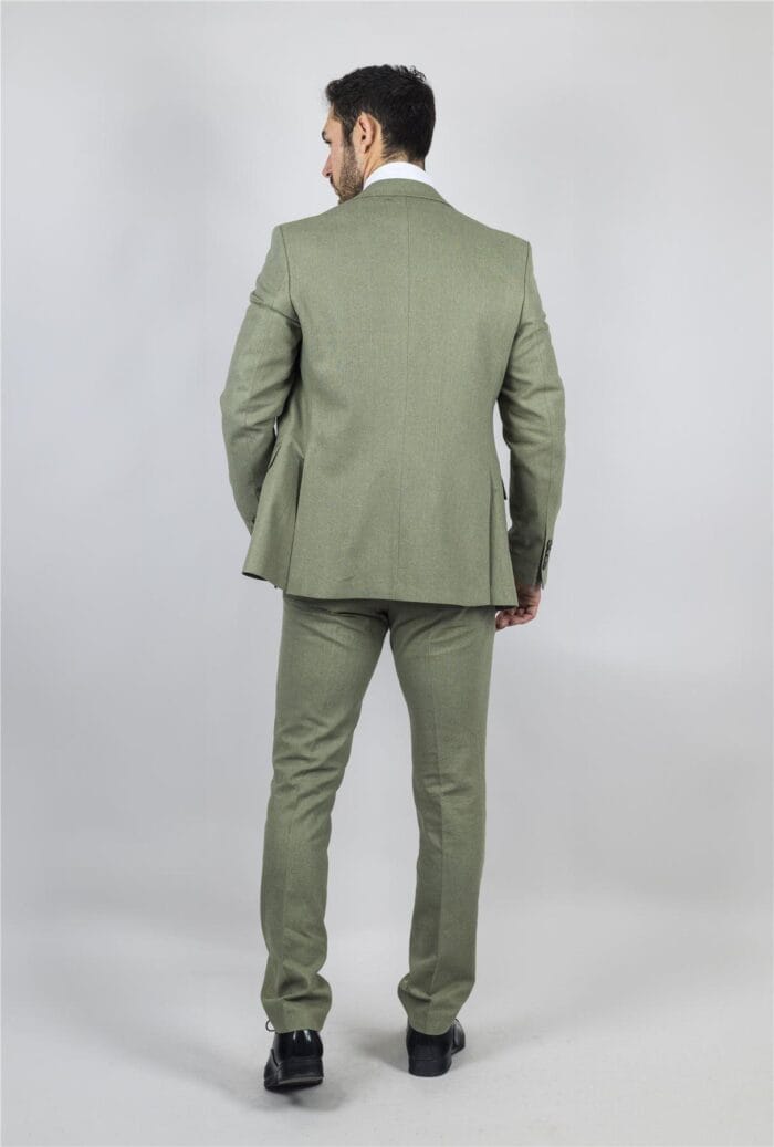 TruClothing TP-22 - Men's Sage 3 Piece Linen Summer Suit - Knighthood Store