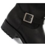 Stivali militari alti da uomo in vera pelle, neri, stile Ginders Wild One, stile punk rock gotico - Knighthood Store