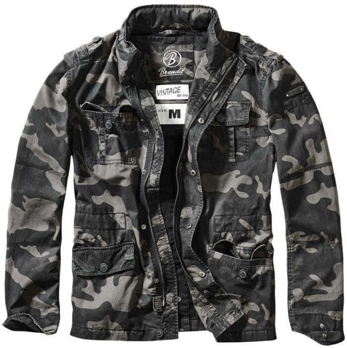 Brandit Vintage Mens Military M65 Short Army Combat Light Field Jacket Parka - Knighthood Store