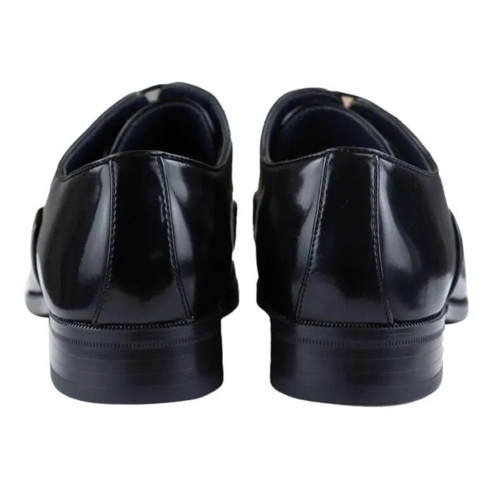 Mens Smart Formal Black Brown Shoes Patent Round Toe VIntage 1920s - Knighthood Store