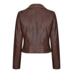 Damen Echtleder Bikerjacke Cross Zip Soft Slim Fit Brando Hellbraun Braun Schwarz Rot Gelb - Knighthood Store