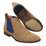 Stivaletti da uomo in pelle scamosciata italiana slip-on eleganti e casual, modello Desert Chelsea - Knighthood Store