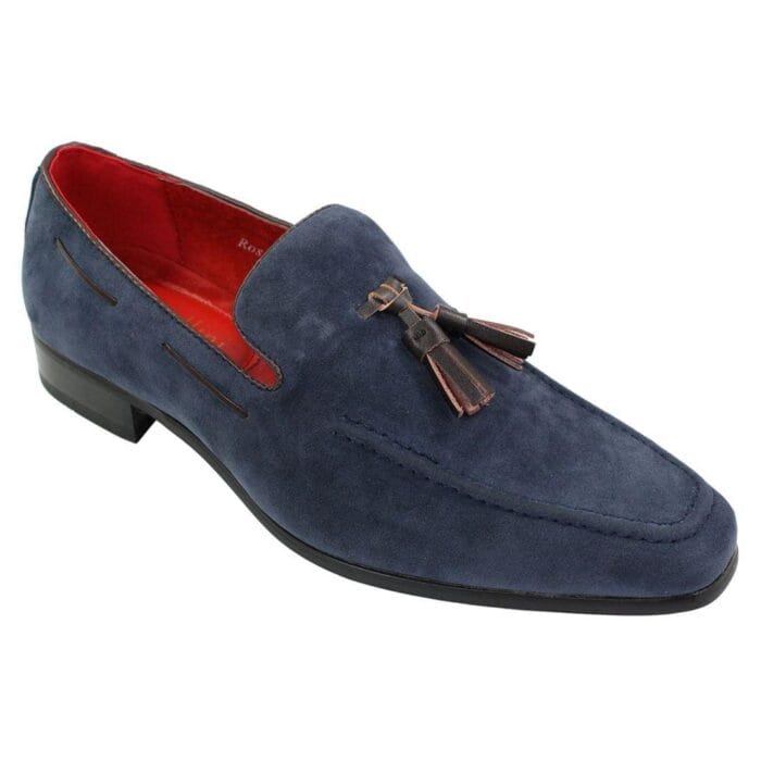 Mocassini da uomo in pelle scamosciata, scarpe da guida slip-on con nappe, eleganti e casual - Knighthood Store