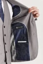 Edward - Men's Grey 3 Piece Stitch Lapel Classic Suit - Image 4