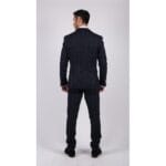 Mens Navy Check 3 Piece Suit Wool Tweed Classic 1920s Vintage Tailored Fit Wedding - Knighthood Store