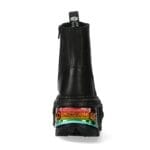 New Rock Boots WALL83CCT-S8 Unisex Metallic Black Leather Platform Gothic Boots - Knighthood Store