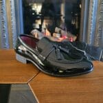 Mocassins pour homme en cuir verni doublés, à enfiler et à pampilles, chaussures habillées et habillées - Knighthood Store