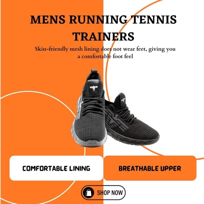 Scarpe da corsa leggere da uomo, traspiranti, per palestra, allenamento, sport all'aria aperta | Nero, blu navy, rosso, bianco - Knighthood Store