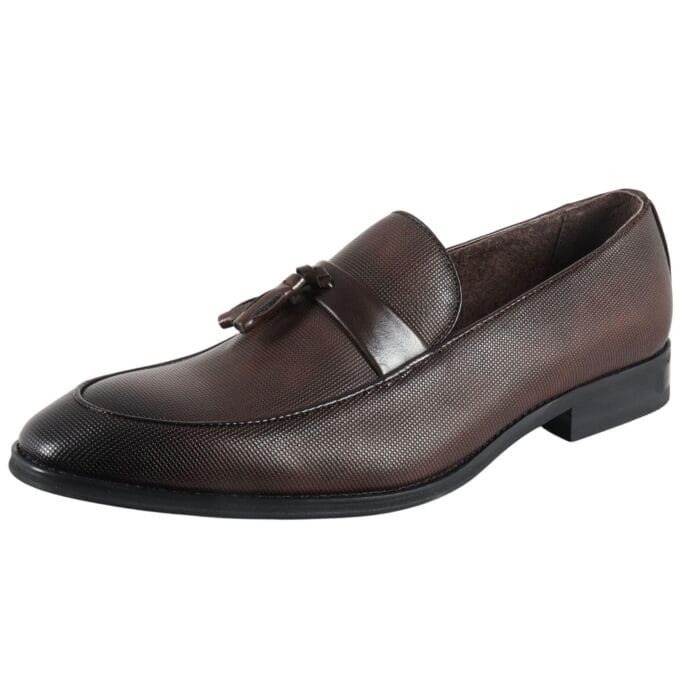 Mocassini da uomo in pelle foderati, slip-on, con nappe, scarpe formali - Knighthood Store