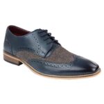 Mens Leather Gatsby Brogues Tweed Lace Shoes 1920s Peaky Blinders Classic - Knighthood Store