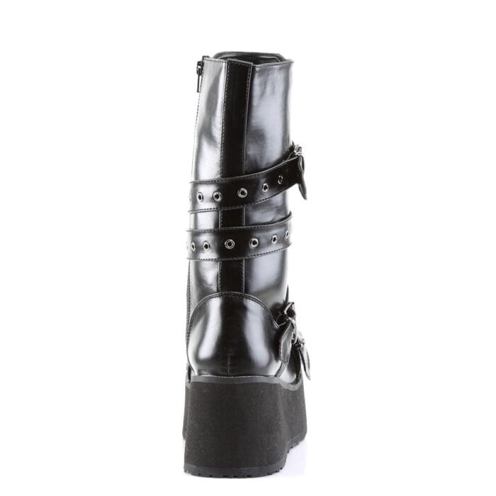 Bottes gothiques EMO DEMONIA TRASHVILLE 205 unisexes Pleaser en cuir noir à plateforme - Knighthood Store