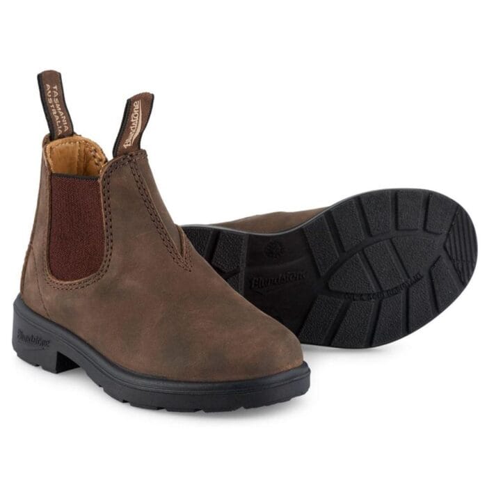 Blundstone 565 Kids Unisex Rustic Brown Leather Boots Slip On Ankle Boots - Knighthood Store