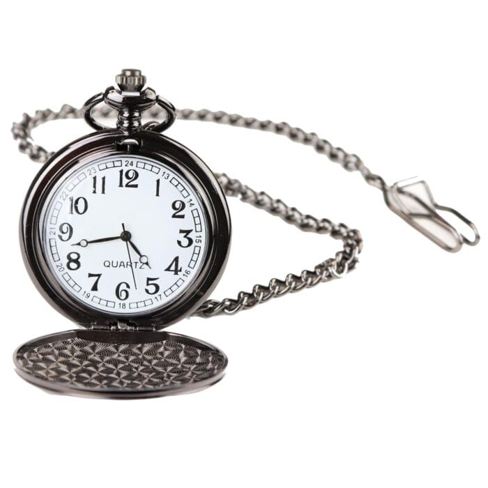 Orologio da tasca Blinders classico in argento e oro rosa degli anni '20 con catena vintage retrò - Knighthood Store