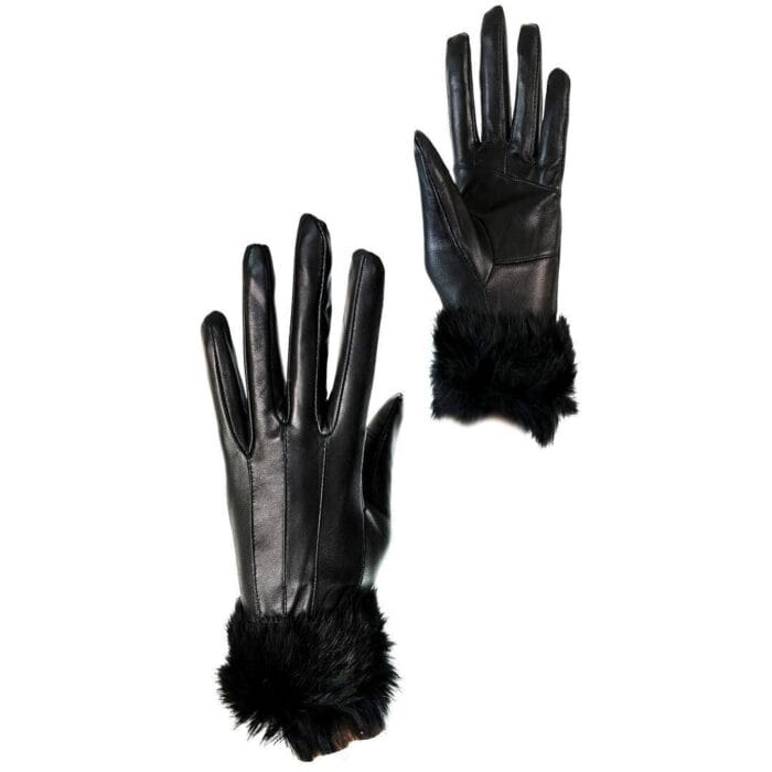 Damen Winterhandschuhe aus echtem Leder mit Fell-Fleece-Futter, warm, Geschenk für Damen, Touchscreen – Knighthood Store