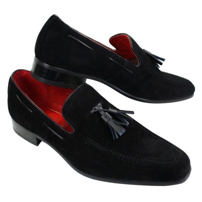 Mocassini da uomo in pelle scamosciata, scarpe da guida slip-on con nappe, eleganti e casual - Knighthood Store