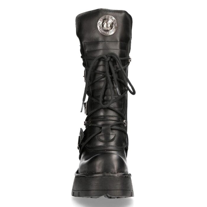 New Rock 373-S33 Schwarze Gothic-Stiefel für Damen mit halbhohem Schaft - Knighthood Store
