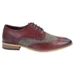 Mens Leather Gatsby Brogues Tweed Lace Shoes 1920s Peaky Blinders Classic - Knighthood Store