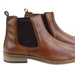 Mens Full Leather Slip On Chelsea Boots Smart Casual Retro Vintage Formal - Knighthood Store