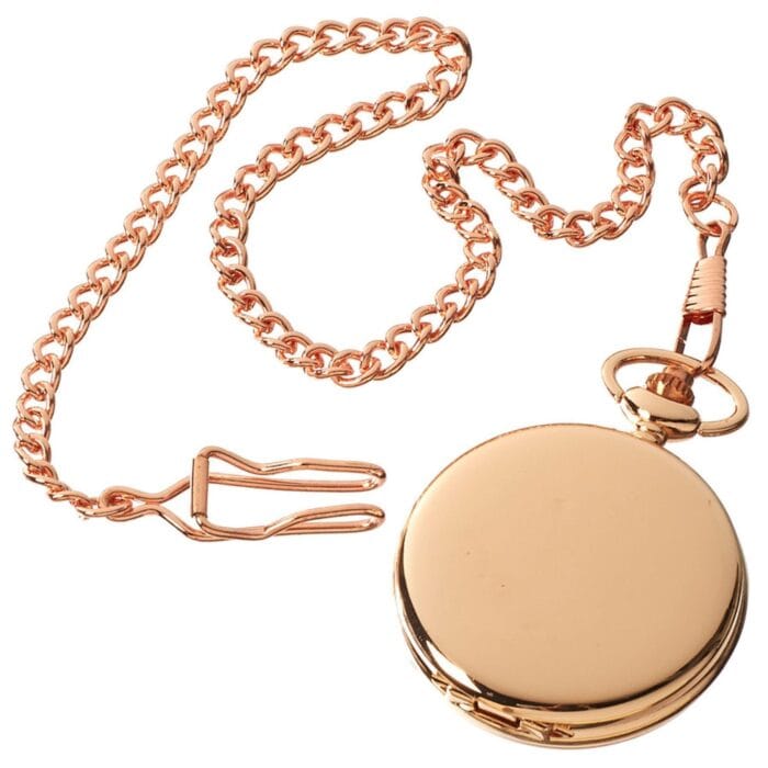 Orologio da tasca Blinders classico in argento e oro rosa degli anni '20 con catena vintage retrò - Knighthood Store