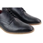 Zapatos casuales elegantes de cuero auténtico para hombre, para oficina, boda, con cordones, estilo brogue sencillo - Knighthood Store