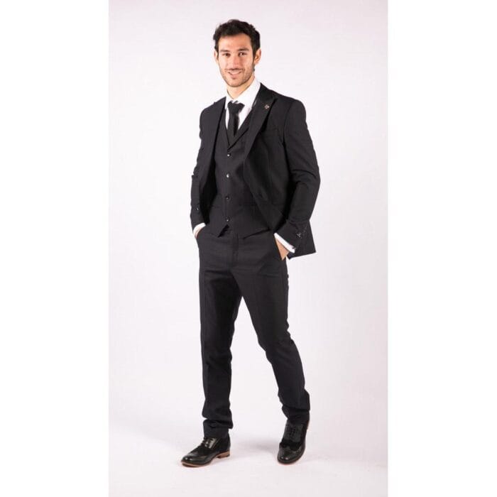 Abito da uomo 3 pezzi blu su misura elegante formale classico vintage Gatsby anni '20 - Knighthood Store