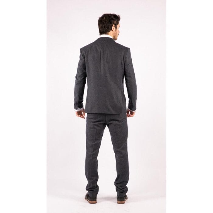 Abito da uomo in tweed a 3 pezzi, blu a spina di pesce, con doppio gilet, classico vintage Shelby anni '20 - Knighthood Store