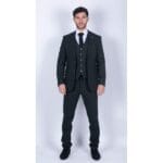 Costume 3 pièces en tweed vert olive pour homme, coupe ajustée, style vintage classique des années 1920 - Knighthood Store