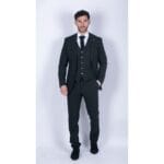 Costume 3 pièces en tweed vert olive pour homme, coupe ajustée, style vintage classique des années 1920 - Knighthood Store