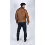Veste de motard en cuir véritable noir et marron avec fermeture éclair croisée pour homme, doublée polaire, coupe ajustée, style chic et décontracté - Knighthood Store