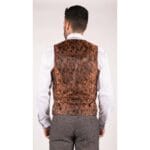 Completo da uomo classico, 3 pezzi, con gilet doppiopetto, blu navy e quadri beige - Knighthood Store