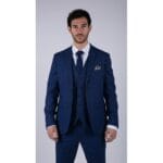 Costume 3 pièces pour homme, bleu roi, à carreaux Prince de Galles, classique, pour mariage - Knighthood Store