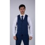 Costume 3 pièces pour homme, bleu roi, à carreaux Prince de Galles, classique, pour mariage - Knighthood Store