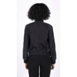 Blouson aviateur en daim véritable pour femme, style universitaire décontracté, style vintage - Knighthood Store