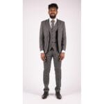 Mens 3 Piece Suit Tweed Check Vintage Retro Tailored Fit 1920s - Knighthood Store