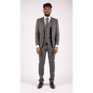 Traje de 3 piezas para hombre, estilo tweed a cuadros, estilo retro, corte entallado, años 20 - Knighthood Store