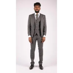 Mens 3 Piece Suit Tweed Check Vintage Retro Tailored Fit 1920s - Knighthood Store