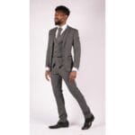 Mens 3 Piece Suit Tweed Check Vintage Retro Tailored Fit 1920s - Knighthood Store
