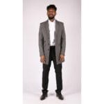 Herren Smart Casual 3/4 Wollmantel Jacke Fischgrätenmuster Tweed 3-Knopf-Mantel - Knighthood Store