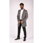 Herren Smart Casual 3/4 Wollmantel Jacke Fischgrätenmuster Tweed 3-Knopf-Mantel - Knighthood Store