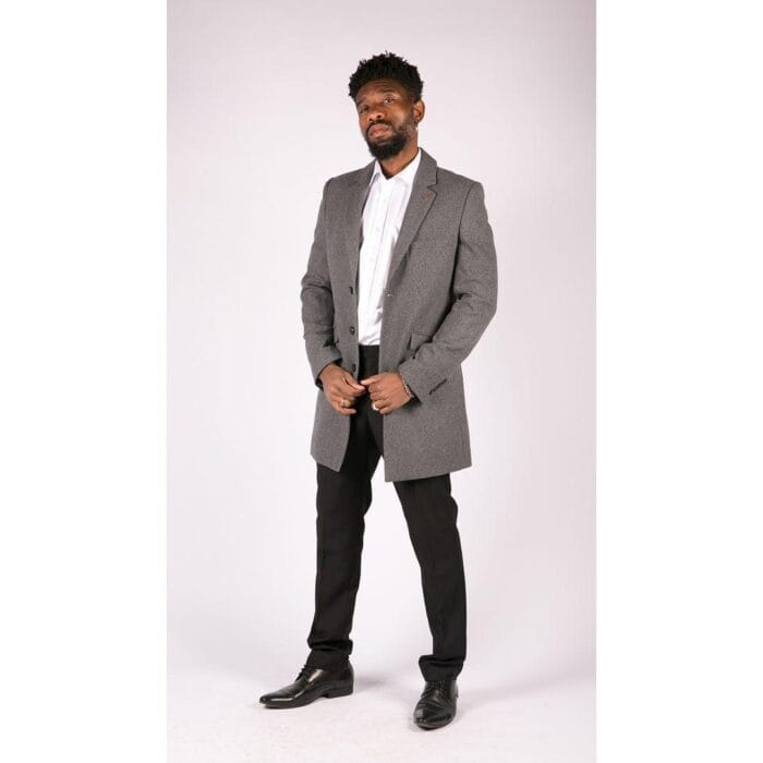 Mens Smart Casual 3/4 Wool Overcoat Jacket Herringbone Tweed 3 Button Coat - Knighthood Store