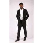 Herren Smart Casual 3/4 Wollmantel Jacke Fischgrätenmuster Tweed 3-Knopf-Mantel - Knighthood Store