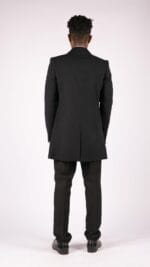 Herren Smart Casual 3/4 Wollmantel Jacke Fischgrätenmuster Tweed 3-Knopf-Mantel - Knighthood Store