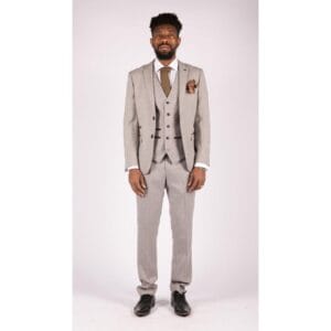 Traje de tweed crema de 3 piezas para hombre, estilo retro vintage, corte a medida, años 20 - Knighthood Store