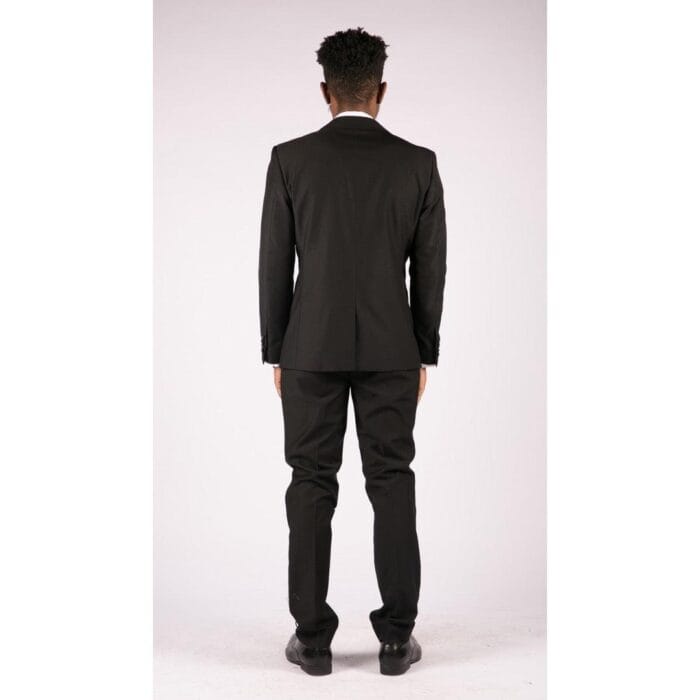 Traje de esmoquin clásico de satén negro de 3 piezas para hombre, a medida, para boda y graduación - Knighthood Store