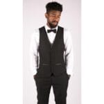 Traje de esmoquin clásico de satén negro de 3 piezas para hombre, a medida, para boda y graduación - Knighthood Store