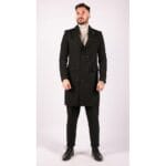 Cappotto doppiopetto lungo 3/4 da uomo in lana, stile Peaky Blinders - Knighthood Store
