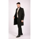 Cappotto doppiopetto lungo 3/4 da uomo in lana, stile Peaky Blinders - Knighthood Store